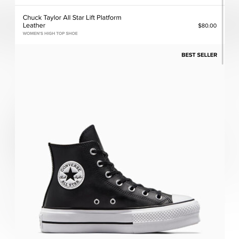 High top platform black converse